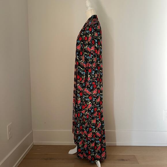 Alice + Olivia Dottie Reversible Now & Forever Tangerine Midi Kimono Jacket M/L - Picture 5 of 12